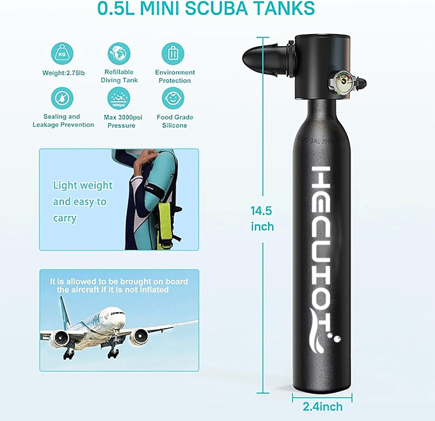 HECUIOI мини-бак для подводног – обзор и цена Aquatic Diving